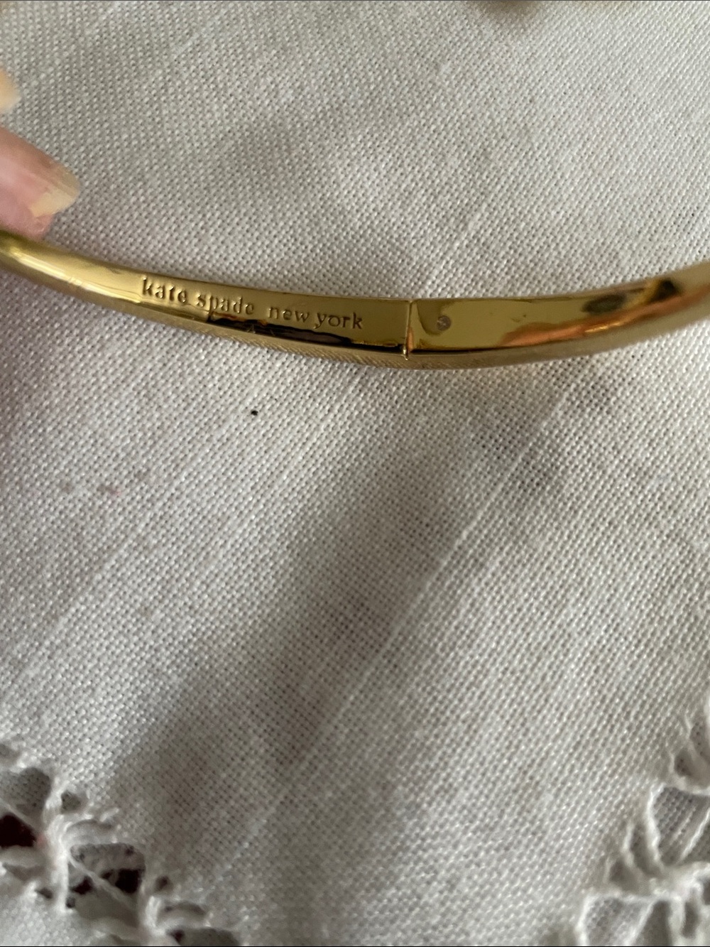 kate spade Gold Open Cuff Ruby Bracelet with Pink and Purple Gems - Picture 5 of 5